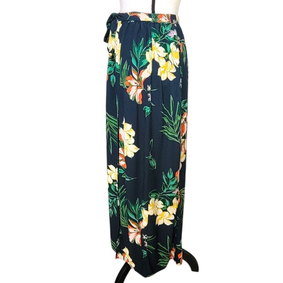 Patrons of Peace Green Floral Maxi Skirt Womens‎ Sz S Tropical Double Slit Long - Picture 5 of 8